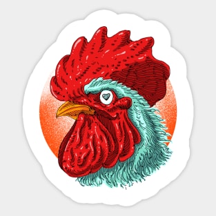 Rooster Love Sticker